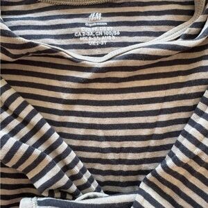 H&M Black and Cream Striped Shirt